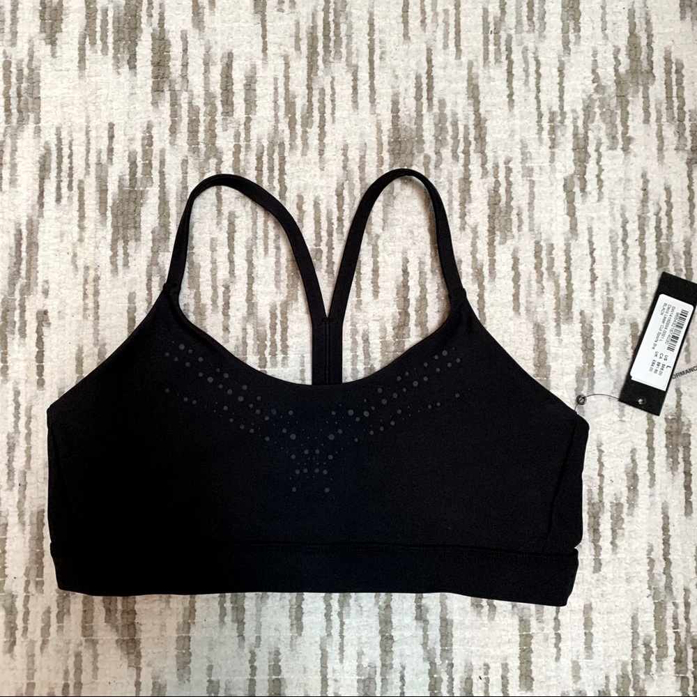 Soulcycle Black Deco Laser Cut Sports Bra Sz L